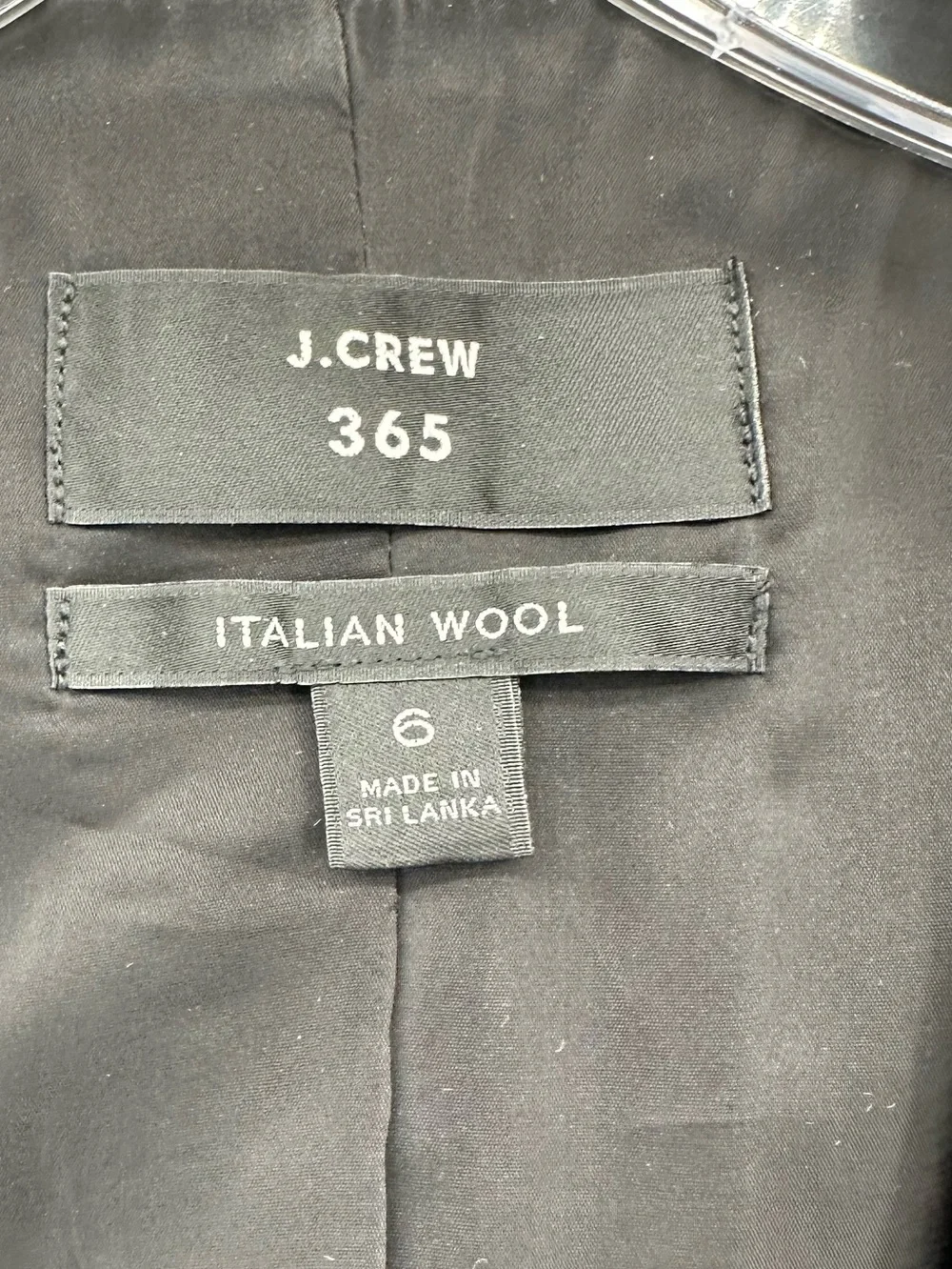 J.Crew 365 Black Italian Wool Blazer size 6